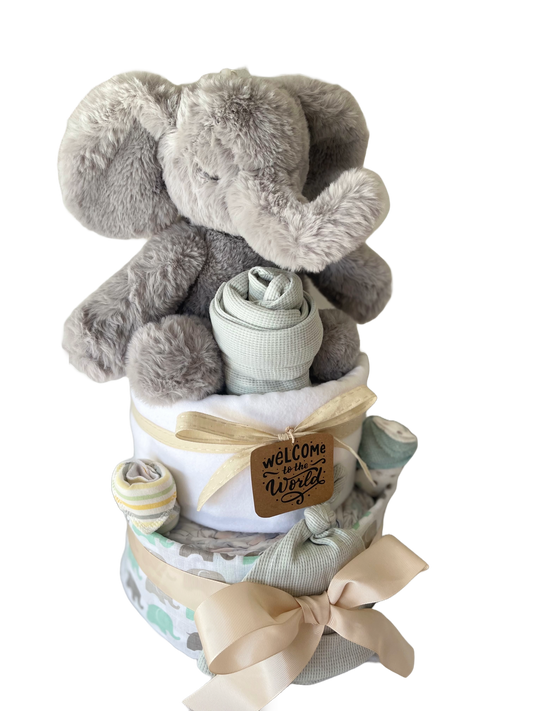 Elephant Themed Nappy Cake