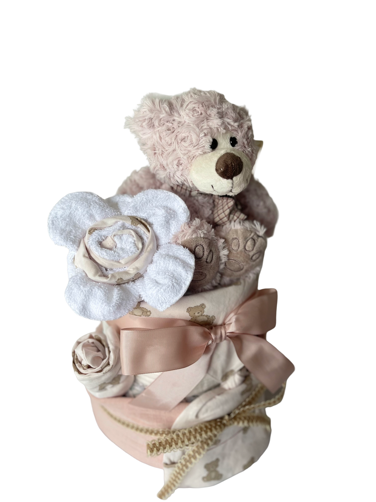 Teddy Bear Themed Baby Girl 2 Tier Cake
