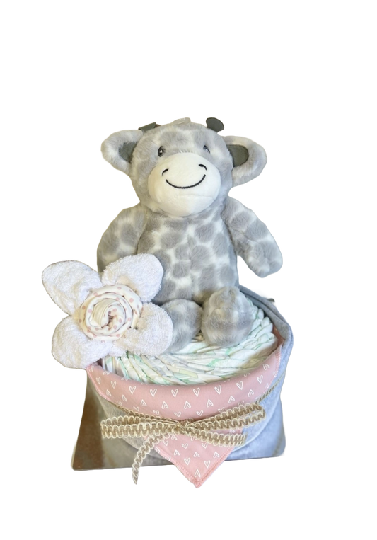 Giraffe Baby Girl Nappy Cake