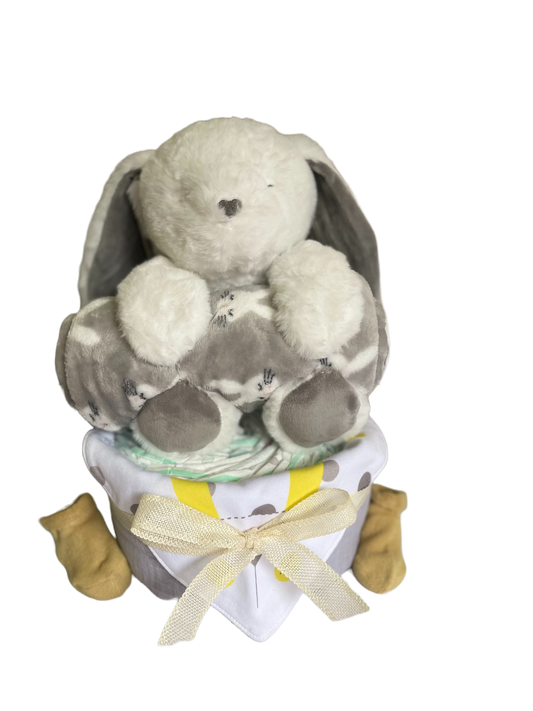 Baby Unisex Bunny Nappy Cake